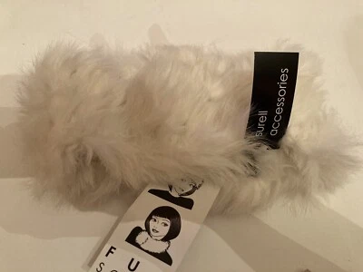 Diadema Surell blanca 100 % piel de conejo OS nueva con etiquetas Foto 1 de 2