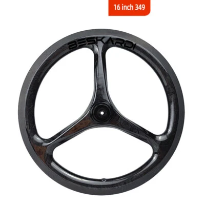 1 PC Folding Bike 16 Inch 349 3 Spoke Carbon Front Wheel Ceramic Bearing Hub - Image 1 of 4
