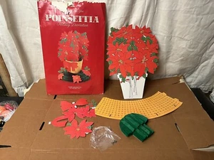 Decoración de panal vintage American Greetings fiesta de Navidad POINSETTIA 12,5" - Imagen 1 de 5