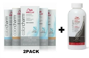 Wella Color Charm Hair Toner 1.42 oz (2PACK) + 20 Volume Cream Developer 3.6 oz - Picture 1 of 11