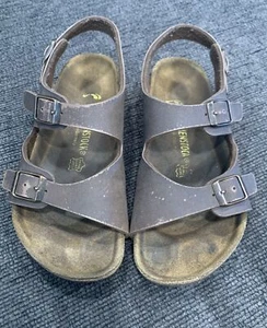 Birkenstock Sandals 33 Roma Milano Youth Kids Shoes Brown Leather US 2 - Picture 1 of 4