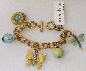 CAROL DAUPLAISE Designer for Miriam Haskell Butterfly Gold Tone Bracelet NWT - Picture 1 of 5