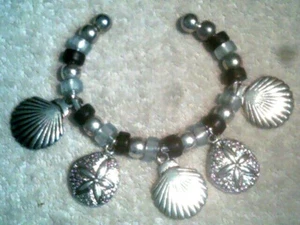 Beaded Bracelet with Shell Dangles - Picture 1 of 6