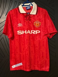 Manchester United Jersey Football Shirt Umbro M Soccer Trikot Vintage 1992 1994 - Picture 1 of 5