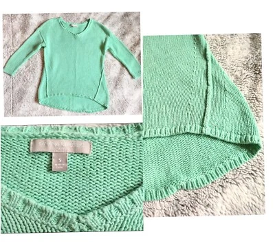 Banana Republic Mujer Jersey Punto Verde Manga 3/4 Cuello en V Talla S Foto 1 de 4