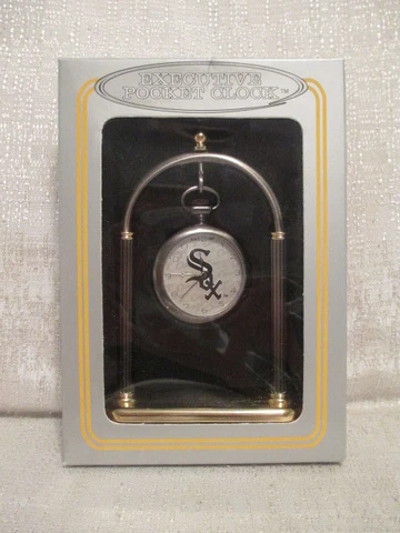 Sun Time Chicago White Sox Executive Sports Pocket Watch Clock MLB Baseball Cover