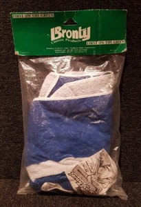 NOS Vintage Bronty Golf Co 60s/70s Scarf Towel 55x11" Blue & White Design - Picture 1 of 3