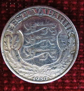 ESTONIA EESTI ESTLAND COIN 2 KROONI TALLINN TOOMPEA CASTLE 1930 - Picture 1 of 2