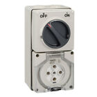 Clipsal 56 Series Round 5 Pin 32A Switched Socket Grey | 56C532-Gy