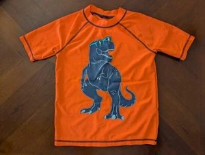 Worn Once Size 7 Carter's Orange TRex Dinasaur Rash Guard Swim Swimwear - Picture 1 of 4