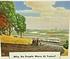 Vintage Print Ad Budd Train Farming Zephyr Leslie Ragan Art Esterbrook Pen