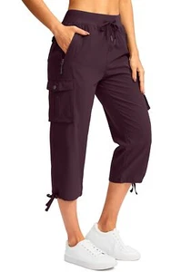 Women's Cargo Capris Pants with 6 Pockets Lightweight Quick Dry Travel Hiking... - Picture 1 of 6