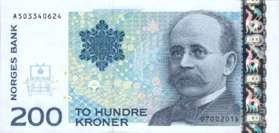 NORWAY 200 KRONER !!!A SERIES!!! P-50 2014 UNC - Image 1 of 2