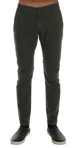 Daniele Alessandrini Green Cotton Stretch Slim Fit Men's Chinos Authentic - Picture 1 of 6