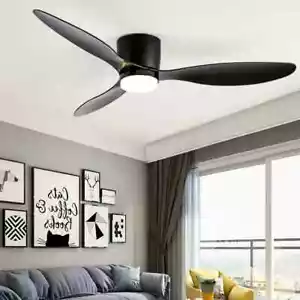 Ventilador de Techo con Control Remoto Piso Bajo Luz Decorativa Ahorro de Energía - Imagen 1 de 23