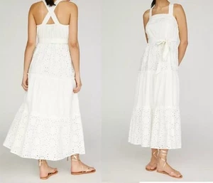 Nuevo con etiquetas Maxi Vestido Anthropologie Porridge Blanco Ojales Mediano 198$ Nuevo Para Mujer’s XL - Imagen 1 de 14
