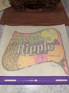 Pagan Pink Ripple Early 70’s Vintage Heat Transfer Iron On Original Hippy Groovy - Bild 1 von 2