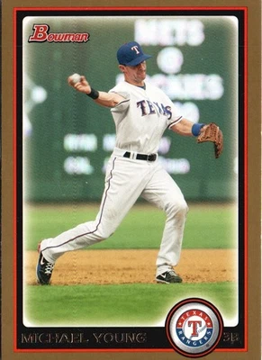 2010 Bowman #76 Michael Young Gold - Image 1 of 2