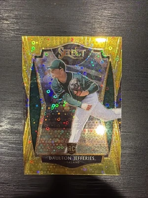 2021 Panini Select Daulton Jefferies Gold Disco RC 10/10 A’s - Image 1 of 2