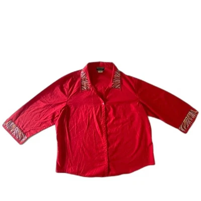 Vintage Unique Fashions Rhinestone EAGLE Button Front shirt Top Size 1X - Image 1 of 4