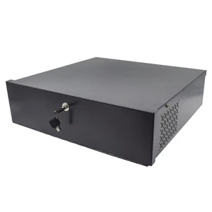 Heavy-Duty 16 Gauge Steel NVR/DVR Lock Box 18 in x 18 in x 5 in with Fan - Picture 1 of 7