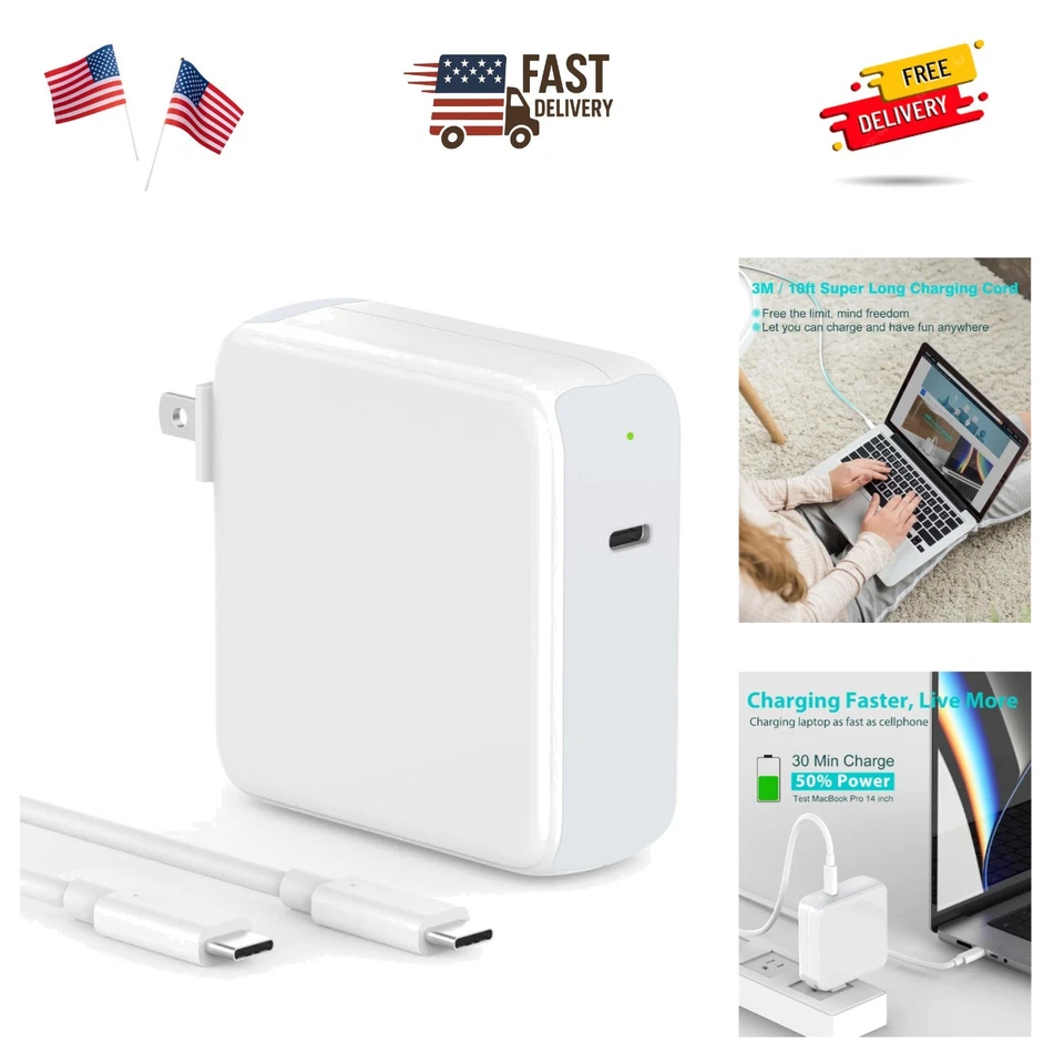 87w USB C Charger Power Adapter Compatible With MacBook Pro 15 13 Inch