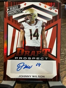 2024 Foglia Eroi E Prospettive Bozza Prospettiva Johnny Wilson Auto /15! Seminole - Foto 1 di 10