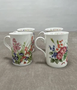 Crown Trent Fine Bone China Limited Wildflower Tassen Vintage 4er Set Made in England - Bild 1 von 14