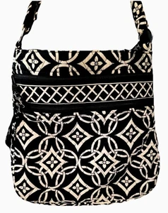 Vera Bradley Triple Zip Hipster Crossbody Concerto Geometric Print Retired 11x11 - Picture 1 of 21