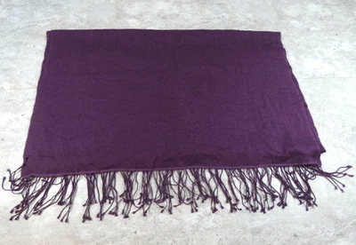 Bufanda envolvente Bloomingdales para mujer 68X28 púrpura oblonga cachemir mezcla de seda Pashima Foto 1 de 4