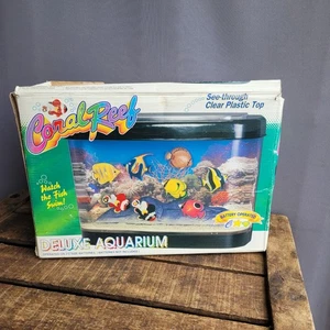 90s Y2k Fake Aquarium Plastic Fish Toy Vintage Fish Tank Nostalgic - Picture 1 of 7