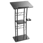 Uimoso Podium Stand 47 in Curved Metal Lectern Storage Shelf Classroom Wedding