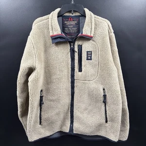 Vintage Abercrombie & Fitch Sweater Mens L Deep Pile Sherpa Full Zip Jacket Y2K - Picture 1 of 9