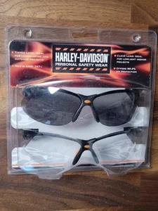 Harley Davidson Schutz Arbeits Reitbrille 2 Paar Set klar und getönt Neu - Bild 1 von 3