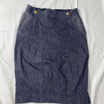 Bebe Stretch Denim Falda Bolsillo Urbano Denim Bolsillos Volantes Traseros Western L Foto 1 de 4