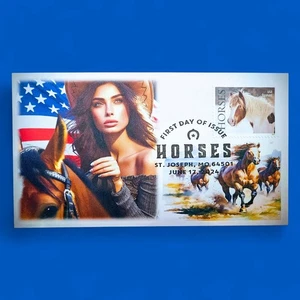 Cowgirl First Day Cover / FDC / USA Horses Forever Stamp / 2024 Postmark - Picture 1 of 1