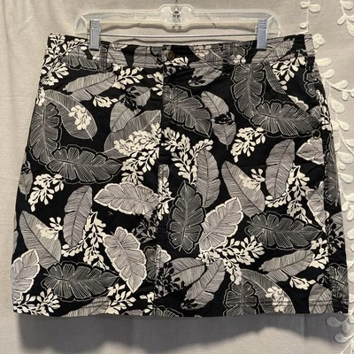 Skorts Tropical Estampado Elástico Mujer 16 Bolsillos Negro/Tostado Corto Playa Costa Foto 1 de 4