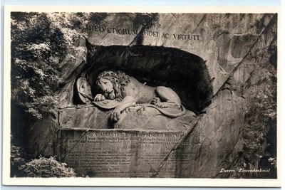 Postal de colección Monumento al León Lucerna Suiza Löwendkmal Suiza Foto 1 de 2
