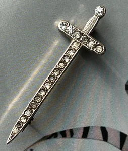 Nachlass antike edwardianische Sterling Silber Paste Dolch Schwert Brosche Anstecknadel - Bild 1 von 8