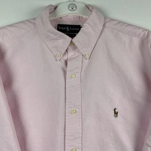 Polo Ralph Lauren Oxford Shirt Men XL Pink Classic Fit Short Sleeve Preppy - Picture 1 of 9