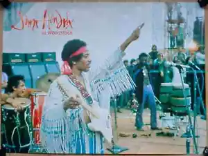 JIMI HENDRIX AT WOODSTOCK - 1992 Original Exhibition UK Quad Poster - 30" x 40" - Picture 1 of 5