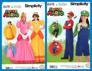 OOP Simplicity Super Mario Costume Sewing Pattern Adult Size You Choose - Picture 1 of 5