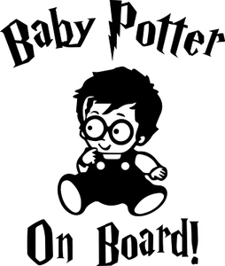 Baby Potter On Board Aufkleber 20 cm - BABY030 - Bild 1 von 3