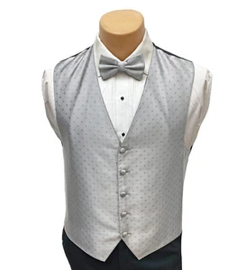 Men's Lauren Ralph Lauren Platinum Silver Tuxedo Vest with Choice of Tie - Picture 1 of 8