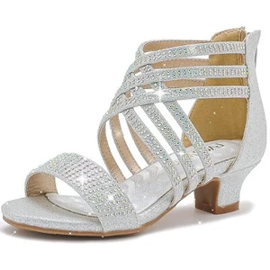 Little Girls Sandals High Heels Formal Shoes Open Toe Pump Sandals Shoes - Picture 1 of 6