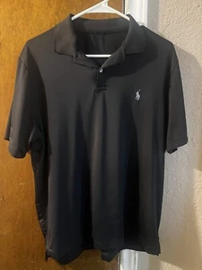 Polo Ralph Lauren Herren schwarz weiß Pony Baumwolle Kurzarm Poloshirt Large - Bild 1 von 2