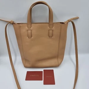 Oroton Tan Venture Leather Micro Tote Shopper Crossbody Shoulder Bag Purse - Picture 1 of 11