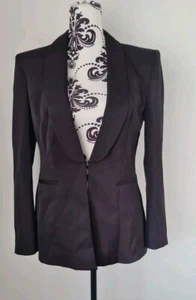 Blazer Zara Negro Talla Pequeña Nuevo con Etiquetas Efecto Satinado Brillante  - Imagen 1 de 9