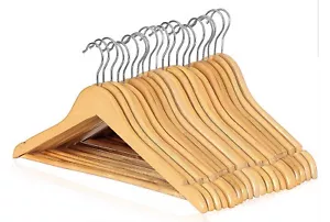 60 Wooden Coat Hangers Suit Trouser Garments Clothes Coat Hanger Bar NEW - Picture 1 of 11