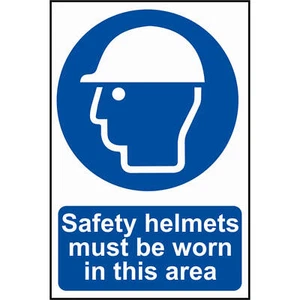 Scan Safety Helmets Must Be Worn In This Area Sign 400mm 600mm Standard - Picture 1 of 1